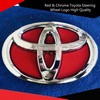 Red & Chrome Toyota Steering Wheel Logo High Quality Car Accessory
