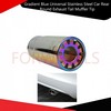 Gradient Blue Universal Stainless Steel Car Rear Round Exhaust Tail Muffler Tip