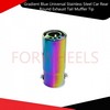 Gradient Blue Universal Stainless Steel Car Rear Round Exhaust Tail Muffler Tip