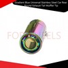 Gradient Blue Universal Stainless Steel Car Rear Round Exhaust Tail Muffler Tip