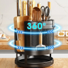 360° Rotating Storage Rack Kitchen Cutlery Organizer