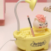 Adorable Mini LED Cartoon Lamp Pen Holder & Pencil Sharpener | Table Lamp | Shopright.pk