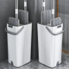 Squeeze Flat Floor Mop And Bucket Set With 2 Microfiber Mop