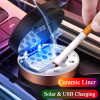 Car Ceramic Ashtray with Detachable Solar Energy Lighter