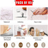 3D Wall Panels Peel And Stick Wallpaper Brown Pack Of 05