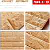 3D Wall Panels Peel And Stick Wallpaper Brown Pack Of 15