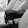 Car PU Memory Foam Armrest Console Cushion Cover Black