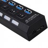 4-Port USB Hub 2.0 with Convenient Button Control 