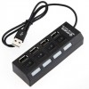 4-Port USB Hub 2.0 with Convenient Button Control
