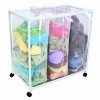Laundry Sorter 3 Bag Triple Basket Wheels Cloth Hamper Organizer